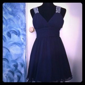 Navy blue, party/prom dress.